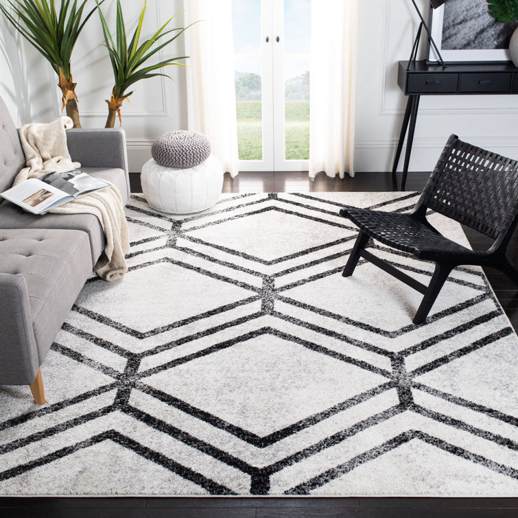 Foundstone™ Mac Geometric Ivory/Charcoal Area Rug & Reviews Wayfair